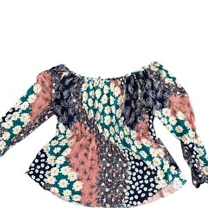 Urban Outfitters off the shoulder floral blouse size L